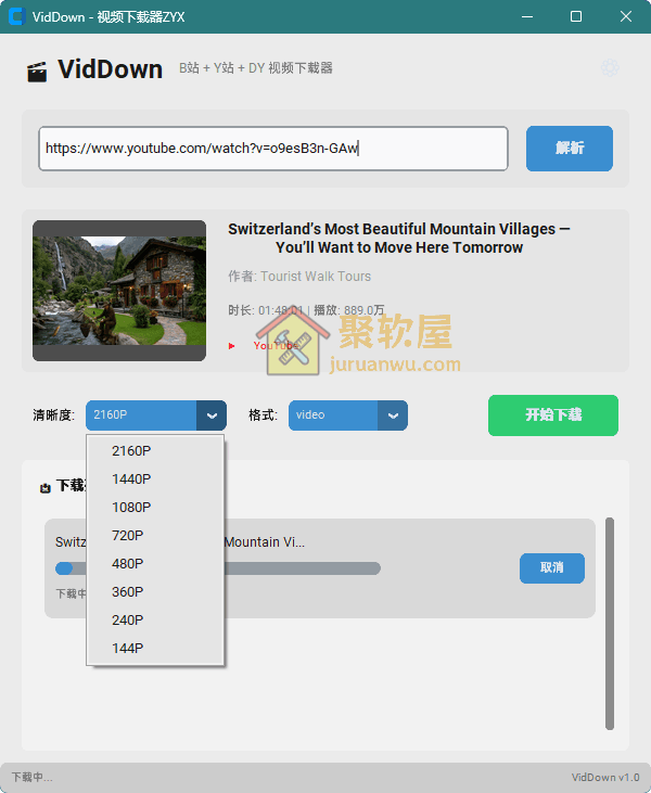 B站油管抖音视频下载器vidDown