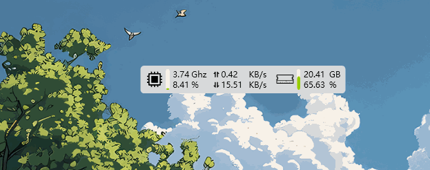 KnowInSide 轻量级电脑监控工具：实时查看 CPU、网速和内存，占用极低可悬浮桌面
